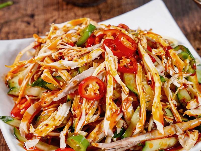 Trhané kuracie mäso s chrumkavou uhorkou krok 3