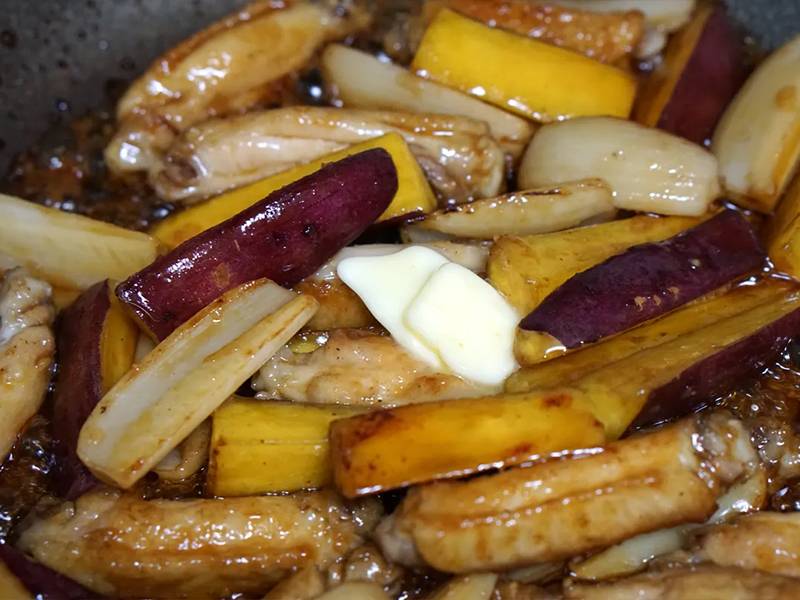 uracie krídelká s lotosovým koreňom a batátmi krok 8